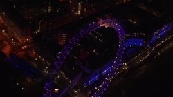 London Eye Overview at Night Stock Footage
