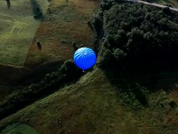 Blue Hot Air Balloon flying Stock Footage