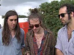 INTERVIEW: Crystal Fighters on getting stung by a wasp in the mouth  Stock Footage