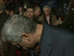 INTERVIEW: George Clooney on the similarities of Hollywood and Washington, the film being a thriller, if he would enter politics at the The Ides of March American Express Gala Premiere: 55th BFI London Film Festival at London England. (Footage by WireImage Stock Footage