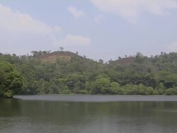 Pan Right Shot Pookot Lake Kerala India Stock Footage