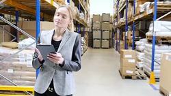 Checking the stocks in distribution warehouse Stock Footage