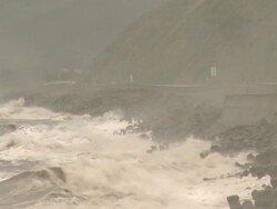Tropical Storm Muddy Storm Surge Waves Stock Footage