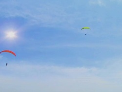 Paragliders in Sky Stock Footage
