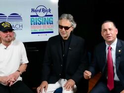 Andrea Bocelli & Barry Gibb press conference announcement Stock Footage