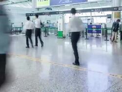 T/L WS ZO Guangzhou Airport Security. Stock Footage