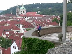 Rooftop Family; Mother and Child. Zoom In, Out Stock Footage
