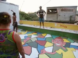People Paint Brazilian Colours Ahead Of The 2014 FIFA World Cup Stock Footage