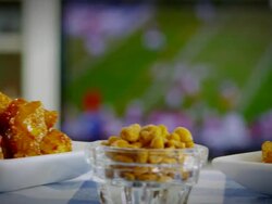 BUFFALO CHICKEN WINGS AND FOOTBALL Stock Footage
