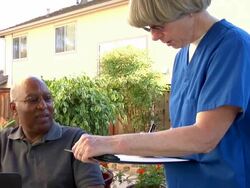 Close up of healthcare worker and patient's Stock Footage