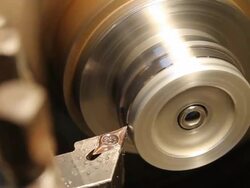 HD : Operating the Industrial Lathe Stock Footage