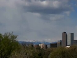 HD video time lapse clouds zoom past Denver Stock Footage