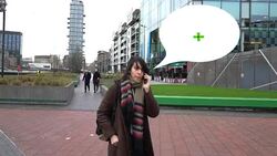 talking on phone with animated speech bubble Stock Footage