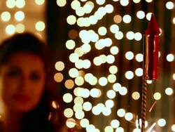 Young woman celebrating diwali Stock Footage
