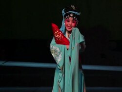 MS TS Actress performing qinqiang opera in theater, qinqiang is representative folk opera of northwest china AUDIO / xi'an, shaanxi, china Stock Footage