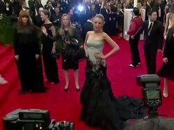 Blake Lively at "PUNK: Chaos To Couture" Costume Institute Gala Stock Footage