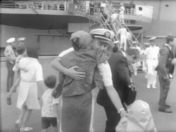 Aircraft Carrier USS Forrestal is Docked Stock Footage