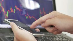 Stock Index on smartphone,Close-up Stock Footage