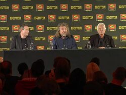 INTERVIEW: Robert Plant on Jason Bonham play with them, what it meant at Led Zeppelin Celebration Day Press Conference on September 21, 2012 in London, England (Footage by WireImage Video/Getty Images) Stock Footage