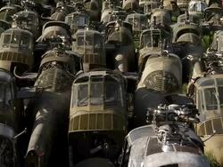 MS TD View of descent helicopter panel / Tucson, Arizona, United States Stock Footage