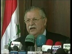 Sunni Arabs and Shiites rally against constitution, Talabani comment News Clip