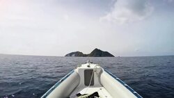 Riding inflatable boat rib Stock Footage