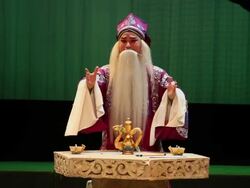 MS Actor performing qinqiang opera in theater, qinqiang is representative folk opera of northwest china AUDIO / xi'an, shaanxi, china Stock Footage