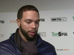 INTERVIEW - Deron Williams talks about its their duty to do the right thing, and how he would like to play against his teammates in table tennis at TopSpin NYC 2013 Charity Event at the Metropolitan Pavilion Stock Footage