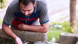 Washing face Stock Footage
