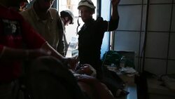 Hanano Civil Defense Team in Aleppo, Syria Stock Footage