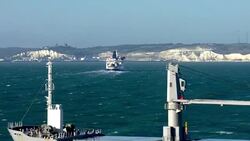 Ships at sea on the English Channel News Clip
