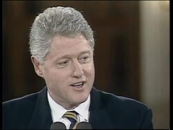 USA: WASHINGTON: CLINTON CONTINUES TO DEFEND WIFE OVER WHITEWATER News Clip
