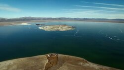 Paoha Island, a volcanic island within Mono Lake, Inyo National Forest, California. Stock Footage