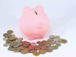 Pig Money  and Coins Stock Footage