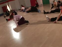 HD STEADYCAM: Stretching Exercise Stock Footage