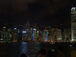 Hong Kong Harbour Night Shots News Clip