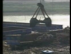 Fresh Kills landfill and garbage barges Stock Footage