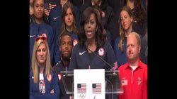 Michelle Obama Appears With US Olympians in NYC News Clip