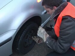 HD: Changing The Tire Stock Footage