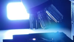 Dolly Shot of Microscope in Dark Stock Footage