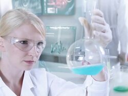 Scientists working in a chemical lab. Stock Footage