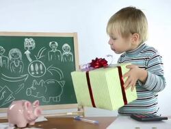 little boy and a successful business plan Stock Footage