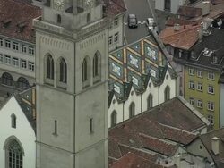 AERIAL ZO Abbey of Saint Gall, St. Gallen, Switzerland Stock Footage