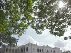  MS TD Shot of National Museum of Colombo, classic colonial architecture / Colombo, Western Province, Sri Lanka Stock Footage