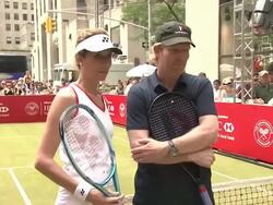 Monica Seles and Jim Courier Stock Footage