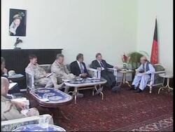 WRAP Rumsfeld meets Karzai, news conference News Clip