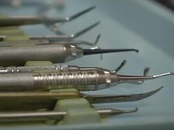 Dental Tools on Tray Stock Footage