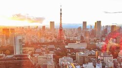 Tokyo city at twilight Stock Footage