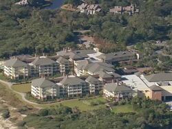 WS AERIAL ZI View of Row houses at Kiawah Island s / South Carolina, United States Stock Footage