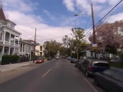POV, Car driving through residential area, New Orleans, Louisiana, USA Stock Footage
